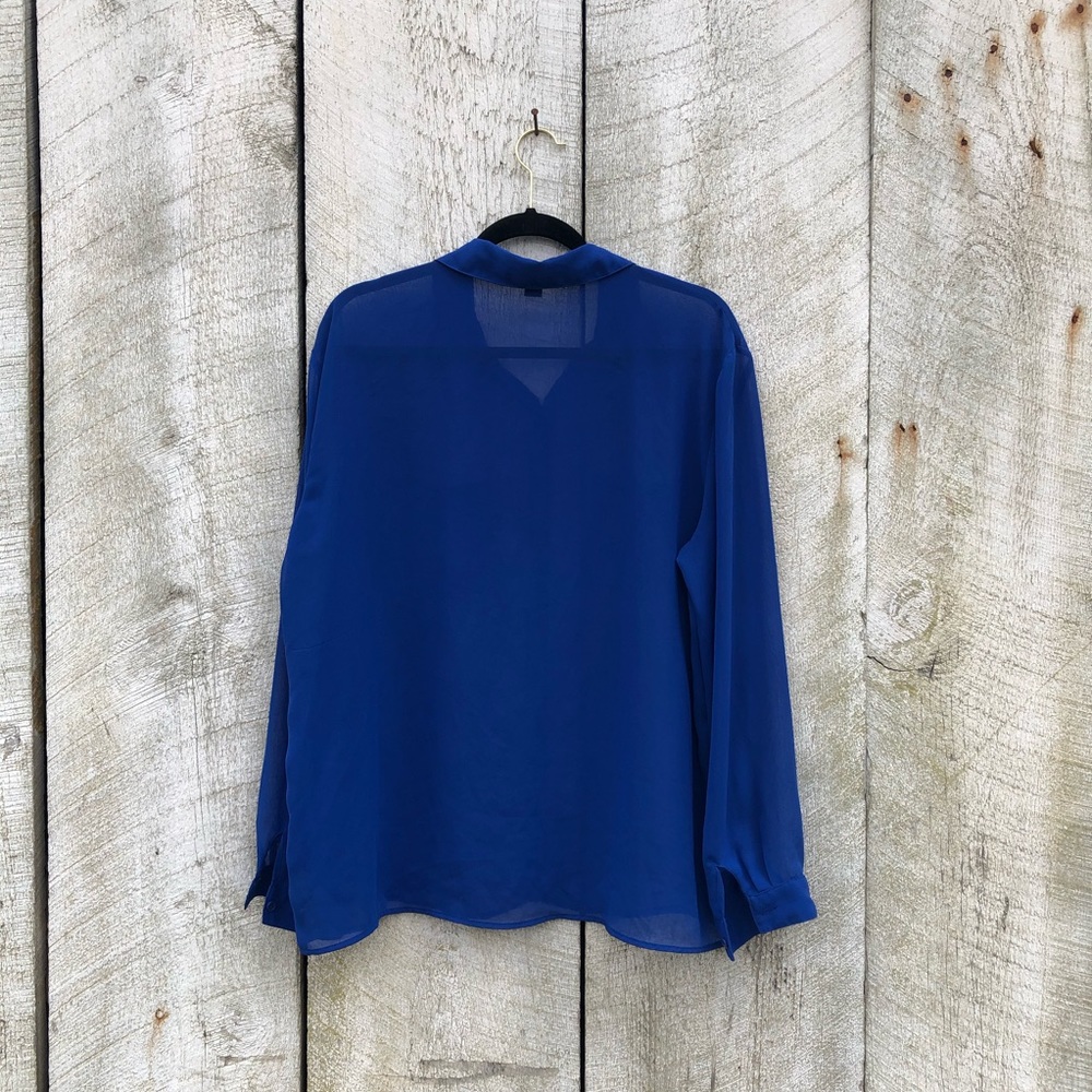 Forever 21 | blue sheer button down shirt - Picture 2 of 5